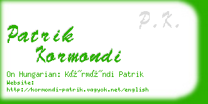 patrik kormondi business card